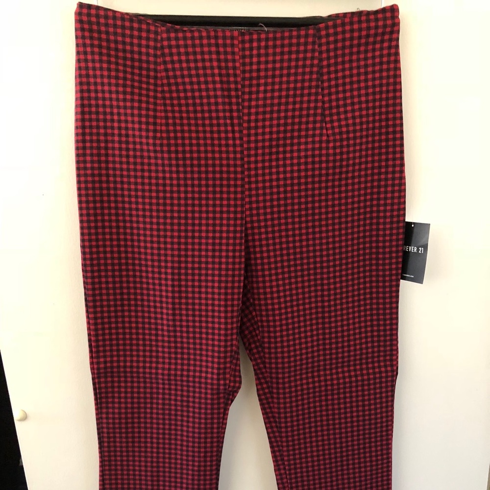 Plaid stretchy pants